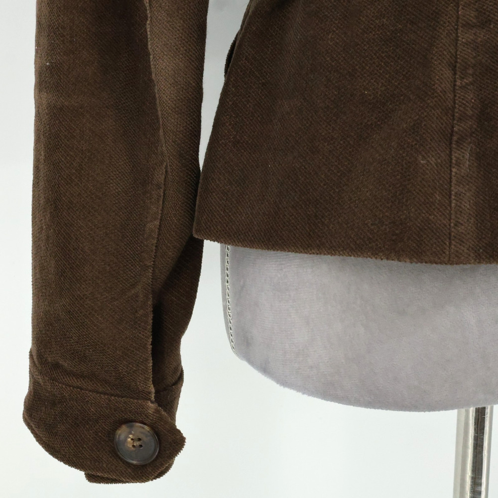 Zara Basic Jacket Womens Large Brown Corduroy Lined Belt Pockets Preppy Academia - Picture 14 of 14